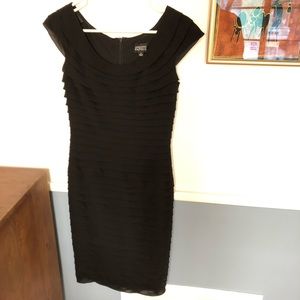 Adrianna Papell Black Midi Cocktail Dress